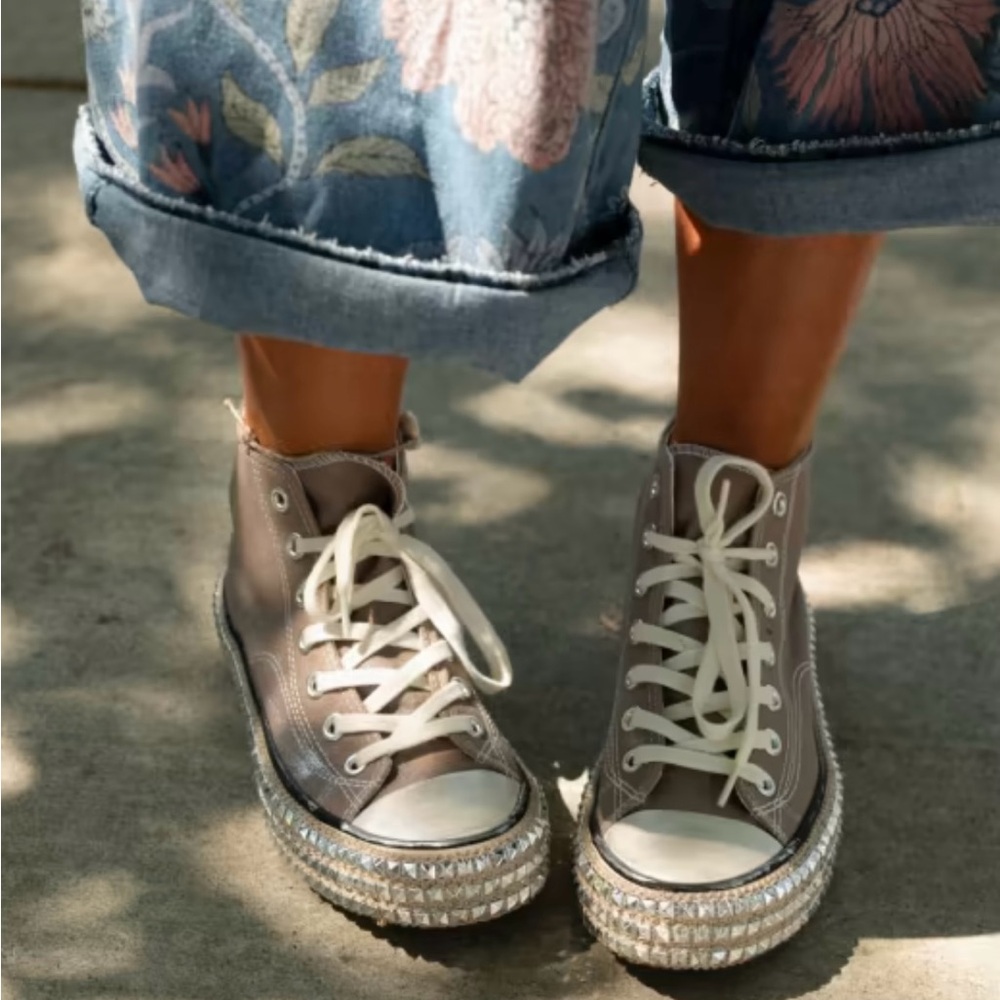 Three bird nest 
CHANTEL STUDDED HIGH TOP SNEAKER in mocha size 8.5